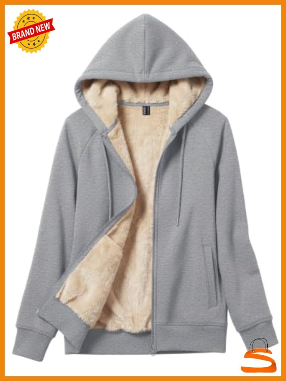 Women's Full Zip Sherpa Fleece Lined Hoodie Sweatshirt Warm Winter